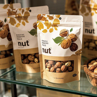 Sachets d'emballage alimentaire personnalisés refermables avec fermeture éclair, sacs kraft à fermeture zip pour noix, mélanges de noix, sachets d'emballage pour snacks