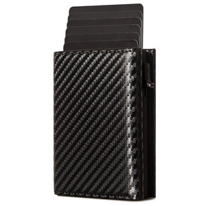 Portafoglio porta carte di credito con Logo personalizzato in pelle RFID - Product Image 1