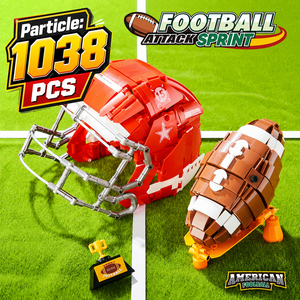 Set <span class=keywords><strong>de</strong></span> Construcción <span class=keywords><strong>de</strong></span> Bloques <span class=keywords><strong>de</strong></span> Fútbol Americano <span class=keywords><strong>de</strong></span> 1038 Piezas, Casco y Balón, Juguete Deportivo, Modelo <span class=keywords><strong>de</strong></span> Exhibición DIY, Regalo para <span class=keywords><strong>Adolescentes</strong></span> y Adultos - Product Image 2