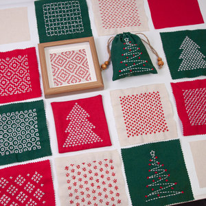 Venta al por mayor Sashiko Mending & <span class=keywords><strong>Patchwork</strong></span> 6 Uds hilo de tela de Navidad y <span class=keywords><strong>Kit</strong></span> de herramientas para artesanía costura principiantes DIY - Product Image 5
