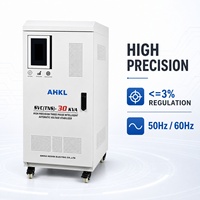 Stabilisateur de tension servo triphasé 380V 50Hz AVR 50/80/100KVA avec surveillance en temps réel, en cuivre, haute précision, robuste