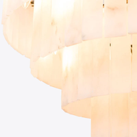 Lustre suspendu de luxe en cuivre massif et pierre, style chinois moderne, LED blanc chaud, intensité variable, 50000 heures, pour salon et salle à manger