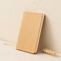 Carnets de notes de reliure classiques en papier kraft cousus avec des feuilles intérieures beiges lisses Matériaux respectueux de l'environnement avec logo personnalisé