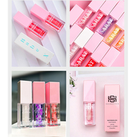 Brillant à lèvres changeant de couleur Tube plus dodu huile aromatisante teinte de fruits tache brillante marque privée huile pour les lèvres brillant à lèvres changeant de couleur rose