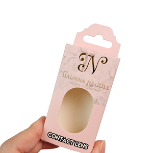 화장품 미용 제품을위한 맞춤형 크래프트 종이 포장 콘택트 렌즈 매니큐어 향수 에센셜 오일 마스카라 엠보싱 - Product Image 1