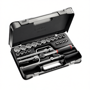 Jeu de douilles 1/2 pouce, 60 pièces, métriques et standard, avec coffret pour réparation automobile - Product Image 2