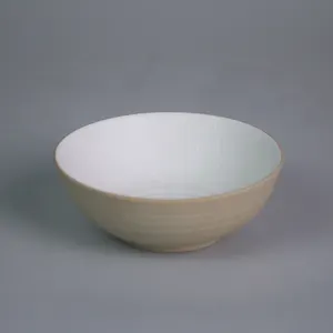 Ciotola rotonda filettata in ceramica europea ciotola di riso ciotole da dessert infrangibili cucchiaio opaco set di stoviglie da bowling hotel supplie