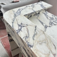 Design de luxe Calacatta Viola Table de bar en marbre Caisse enregistreuse en marbre Comptoir en marbre Salon de beauté Bar Desk Center Table Island
