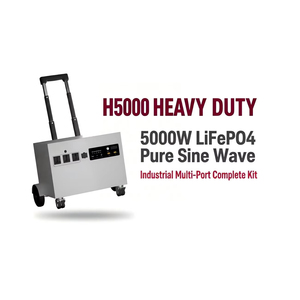 Station d'alimentation portable tout-en-un H5000 5000W, générateur solaire, prise personnalisée, onde sinusoïdale pure, kit robuste - Product Image 4