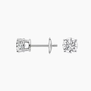 Boucles d'oreilles clous de luxe en moissanite ronde, en argent S925, élégantes, solitaires, légères, pour usage quotidien, cadeau pour femme - Product Image 1