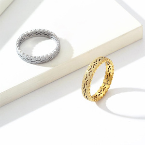 Trendy Korean style popular fashion pearl sand <b>titanium</b> steel <b>ring</b> for women, suitable for everyday commuting and understated lu - Product Image 1