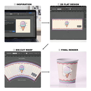 Coppette per Gelato Personalizzate con Coperchi a Cupola, Contenitori Anti-perdita con Doppio Rivestimento in PE, Varie Misure, in Carta Resistente all'Olio per Alimenti Congelati - Product Image 3