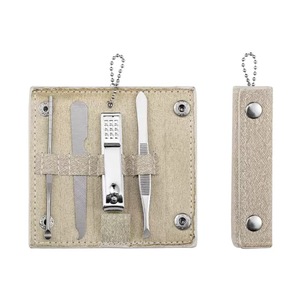 Mini 4-Piece <span class=keywords><strong>Set</strong></span> thép không gỉ Cắt Móng Tay tập tin lông mày Clip Tai muỗng sang trọng di động làm móng tay công cụ thiết lập hộp đóng gói - Product Image 1