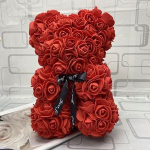 Día de San Valentín Oso Rosa Vacaciones Regalos de bricolaje de alta calidad Regalo de Navidad Decoración DE BODA 25 cm Flor de espuma alta Oso de peluche Rosa - Product Image 4