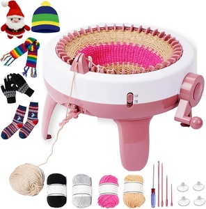Machine à tricoter en laine DIY pour la famille, 48 aiguilles, cylindre étoilé, pour enfants, fournitures de couture avec jouets en laine - Product Image 1