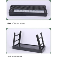 Barbecue portable d'extérieur à fumoir décalé, gril à charbon manuel commercial pour la maison, le camping et les pique-niques