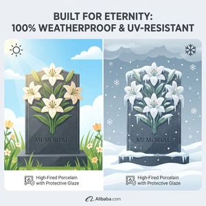 <span class=keywords><strong>Fleur</strong></span> commémorative de dahlia en céramique de style européen américain fabriquée à la main ODM mémorial en céramique Durable personnalisé pour animaux de compagnie fournitures funéraires - Product Image 4
