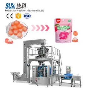 Multihead Weighing Zipper Pouch Pop Corn Packaging Bagger Machines Automatic Sweet Gummy Bears Candy Doypack Packing Machine