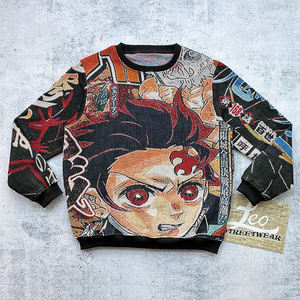 Felpa con cappuccio personalizzata Anime intrecciata in tessuto da uomo vestiti interi girocollo camicie a maniche lunghe Unisex - Product Image 6