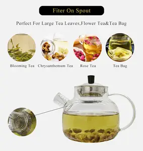 Professional Glass Teapot With Removable Infuser Loose Leaf And Blooming Tea Maker Flowering Tea Gift