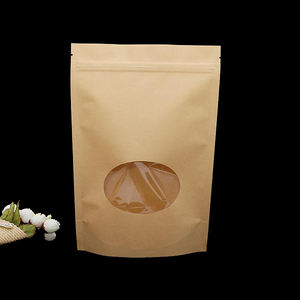 Sachets Doypack Personnalisés pour Aliments Secs, en Papier Kraft Brun avec Fenêtre Translucide - Product Image 4