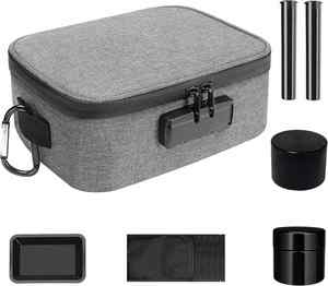 Eco-friendly Waterproof Fabric Smell Smoke Kit Carbon Lined Smell Proof <b>Stash</b> Bag <b>Secret</b> Odor Proof Storage Box with Lock - Product Image 1