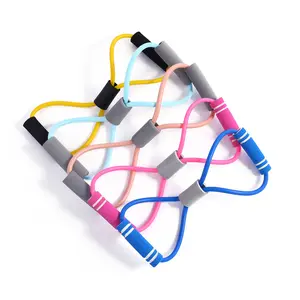 Figura de cuerda de tensión 8, dispositivo de tensión, expansor de pecho de plástico, banda de goma elástica para yoga