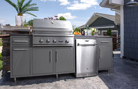 Cuisine modulaire d'extérieur en acier inoxydable 304, armoire de barbecue moderne, écologique, ignifuge, Guangdong