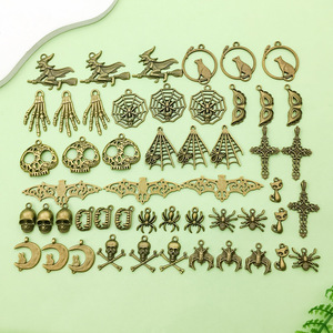 Halloween Pendant Mixed Pack 51pcs Alloy DIY Jewelry Antique Bronze Themed Charms For Creative <b>Accessories</b> - Product Image 1