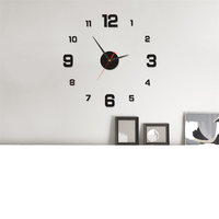 Horloge murale moderne en quartz de 50 cm, grande, 3D, style montre, autocollants miroir acrylique, DIY, numérique et analogique, décoration intérieure pour salon