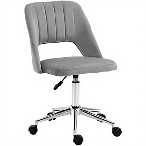 Chaise de bureau ergonomique pivotante en velours rose pour fille, avec appui-tête réglable et dossier haut, idéale pour la maison et le bureau - Product Image 3