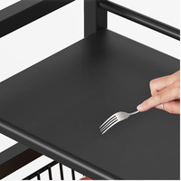 Chariot de rangement métallique multi-niveaux rotatif pour cuisine, étagère épaissie pour fruits et légumes, idéal pour salon et salle de bain