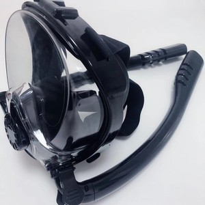หน้ากากดำน้ำแบบเต็มหน้าแบบท่อคู่สำหรับผู้ใหญ่และเด็ก สีดำ ขนาด SMLXL รุ่น K2 - Product Image 3