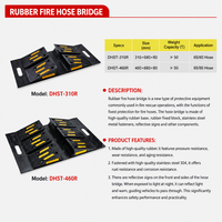 Rampe de protection robuste en caoutchouc pour tuyau d'incendie, capacité 50 tonnes, avec bandes réfléchissantes, pour tuyaux de 65/80 mm