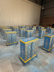 Nuevo carrito de vino de madera de mango de alta calidad, estilo rústico moderno, estilo industrial, mueble para el hogar, para la sala de estar. - Product Image 2