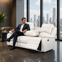 Fauteuil inclinable manuel Frank 3 places mural à gravité zéro avec table rabattable pour réception de bureau - Meilleures ventes