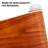 Film vinyle en grain de bois pour voiture Autocollants en PVC Film auto-adhésif imperméable pour panneau de voiture Console Moteur DIY Styling Decor
