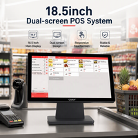 Nouveauté : Caisse enregistreuse intelligente à écran tactile de 18,5 pouces, système POS, équipement à double écran, tout-en-un, machine POS pour supermarché