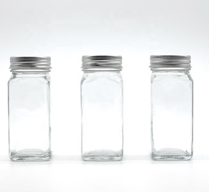 Bocaux à épices carrés transparents en verre de 120 ml pour <span class=keywords><strong>sel</strong></span>, poivre, cumin, piment, ail, oignon, cannelle en poudre, céleri, <span class=keywords><strong>sel</strong></span> - Product Image 5