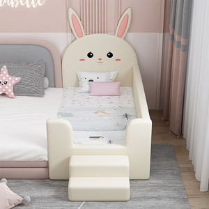 Letto Componibile in Legno Massello per Bambini con Bordo Allargato e Letto Piccolo con Ringhiera per Ragazzi e Ragazze - Product Image 4