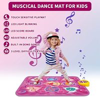 Tapis de danse musical LED pour enfants avec 5 modes de jeu, tapis de danse électronique princesse, tapis lumineux, cadeau pour filles et garçons