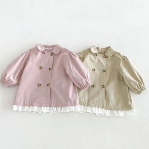 Abrigo de <span class=keywords><strong>Gabardina</strong></span> Sólido con Volantes y Doble Botonadura para Bebé Niña - Colección Otoño - Product Image 1
