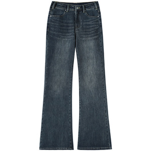 Jean micro-évasé <span class=keywords><strong>vintage</strong></span> pour femme, style années 90, taille haute, amincissant, en denim, coupe droite - Product Image 5