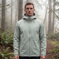 Veste coupe-vent unisexe légère, imperméable, respirante, longue, à capuche, en softshell, avec fermeture éclair, logo personnalisable