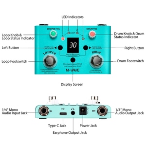 <span class=keywords><strong>M</strong></span>-VAVE LOST TEMPO Pedal de Efectos de Batería y Looper, Efector Mini 2 en 1 Looper y Caja de Ritmos, Pedal Looper con Doble Interruptor de Pie - Product Image 3