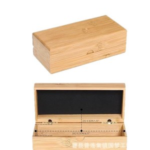 Estuche para gafas de bambú y madera, estuche para gafas de sol, caja de embalaje para gafas, estuche para gafas cuadrado de madera maciza con tapa abatible, de madera - Product Image 1