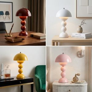 Lampe d'appoint sphérique brillante <span class=keywords><strong>Funky</strong></span> Living Spaces, rechargeable sans fil, lampe de chevet décorative, lampe de bureau rétro en forme de dôme champignon - Product Image 2