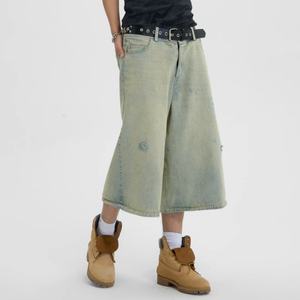 Pantalones Cortos de Mezclilla para Hombre Estilo Hip-Hop, Holgados, Desgastados, con Logotipo Bordado Personalizado, Venta al Por Mayor - Product Image 3