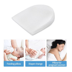 Almohada para <span class=keywords><strong>Cuna</strong></span> de Bebé Recién Nacido, Hecha a Mano, en Forma de <span class=keywords><strong>Cuña</strong></span>, Relleno de Espuma Ecológica, Agradable al Tacto, para un Sueño Seguro - Product Image 2