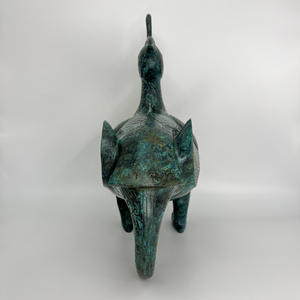 Jin Hou Bird Zun opera d'arte classica in bronzo della dinastia di Zhou fenice occidentale forma complessiva in metallo artigianato significato culturale storico - Product Image 2